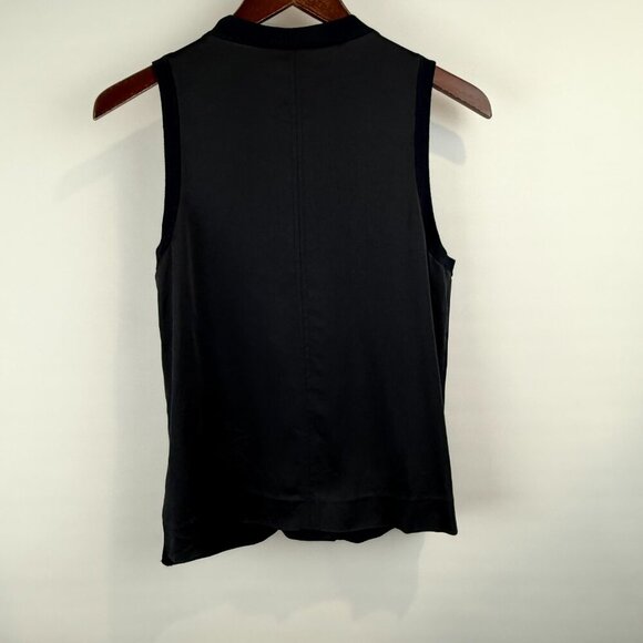 Rag & Bone Sleeveless Keyhole Blouse - Navy Front w/ Black Satin-Like Back - Picture 6 of 7